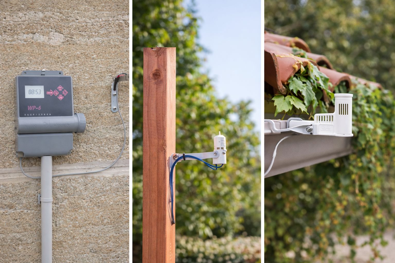 Rain Sensors for Water Saving in Automatic Irrigation Systems Rain sensor installed on an automatic irrigation system to prevent unnecessary water waste